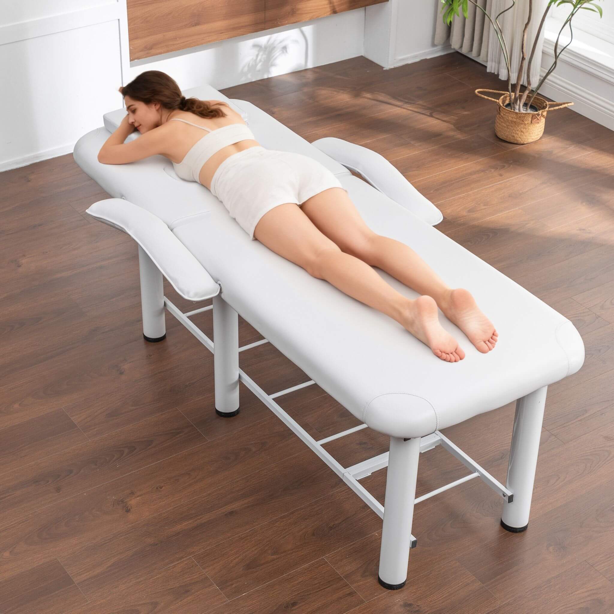 Professional Fully Adjustable Beauty Bed With Underbed Storage And Removable Cushions (SAK46813)