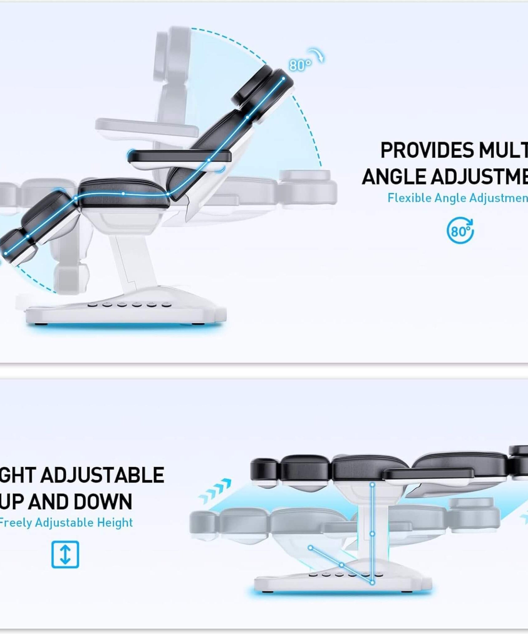 Professional Fully-Electric Massage Table With Lift And Foot Pedal (SAK32659)