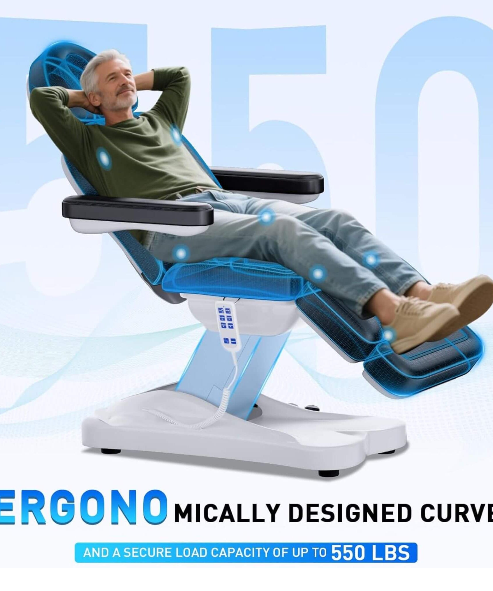 Professional Fully-Electric Massage Table With Lift And Foot Pedal (SAK32659)