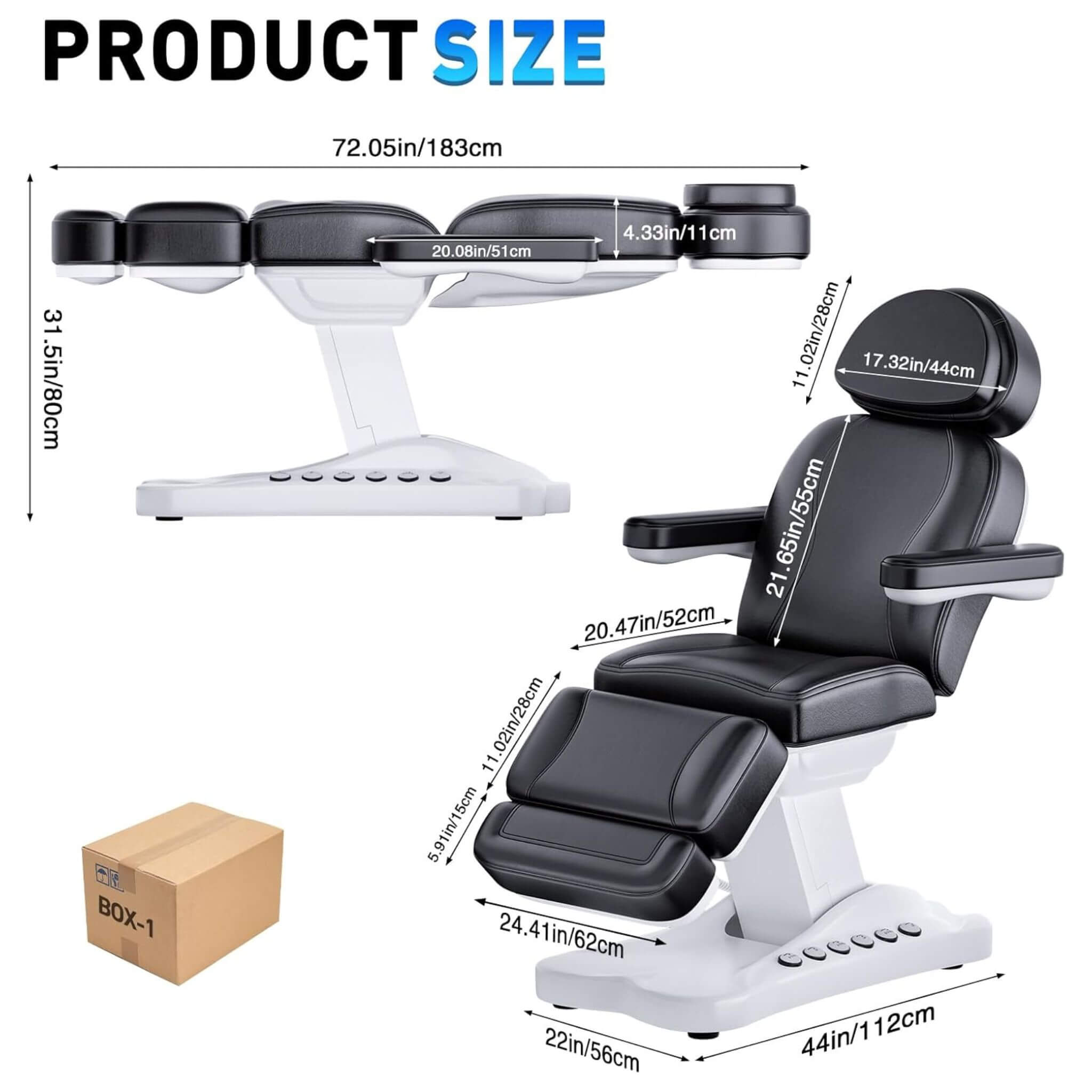 Professional Fully-Electric Massage Table With Lift And Foot Pedal (SAK32659)