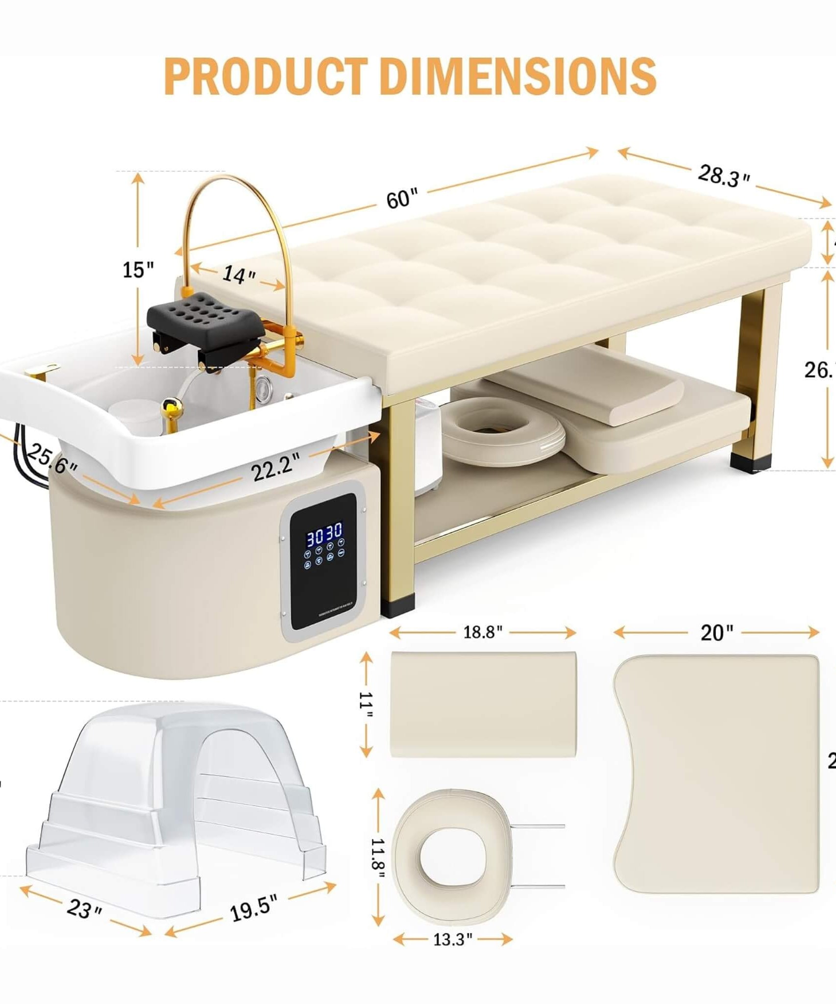 Professional Massage Table With Shampoo Basin And Water Circulation System (SAK24689)