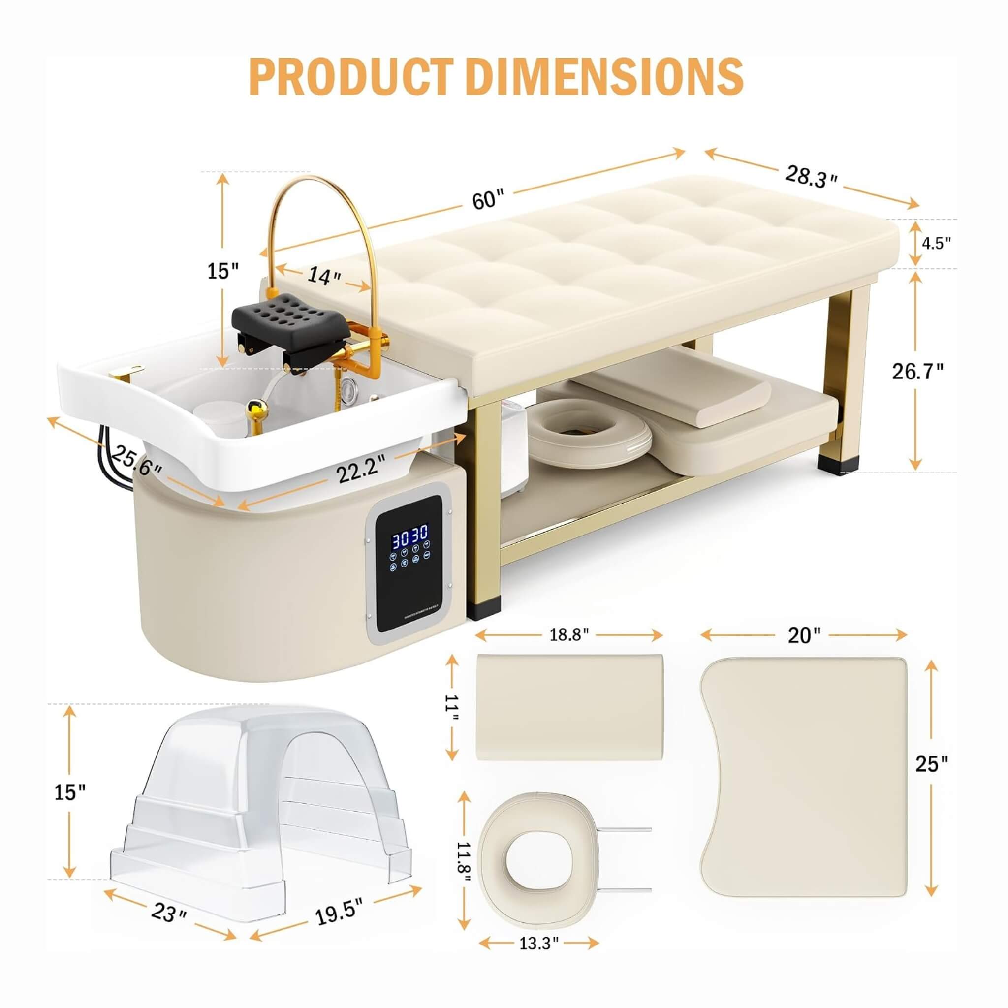 Professional Massage Table With Shampoo Basin And Water Circulation System (SAK24689)