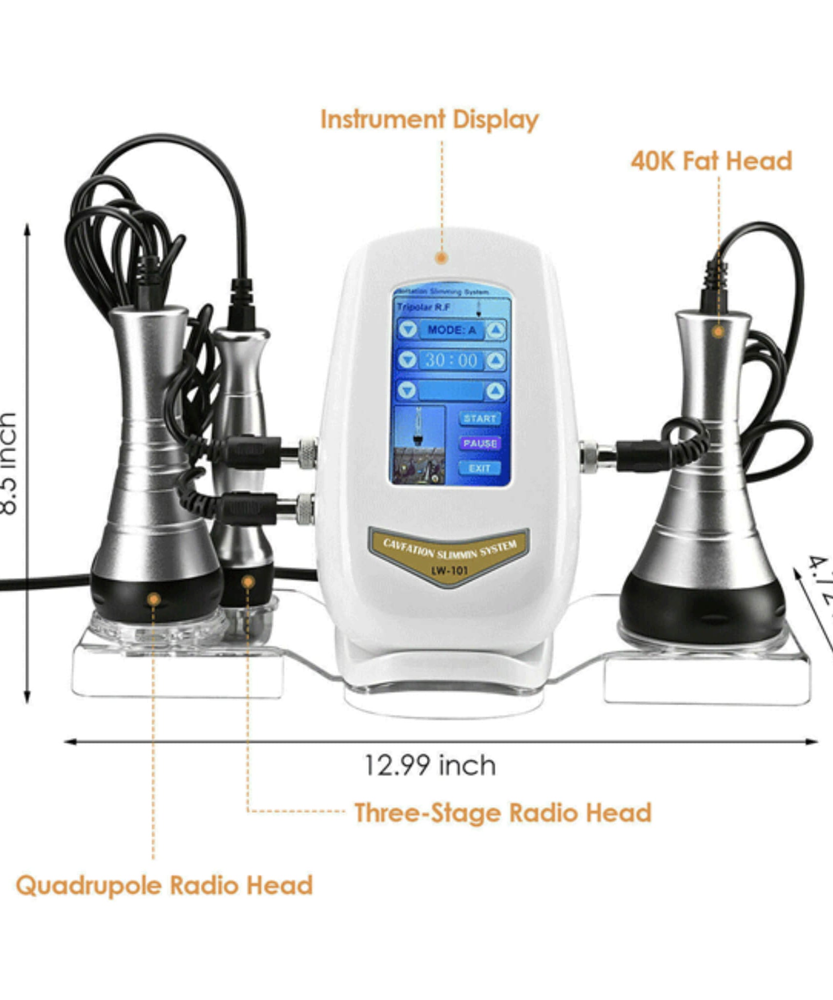 Professional Ultrasonic Cavitation RF Laser Lipo Machine -  Fat Reduction & Weight Loss (SAK95112)