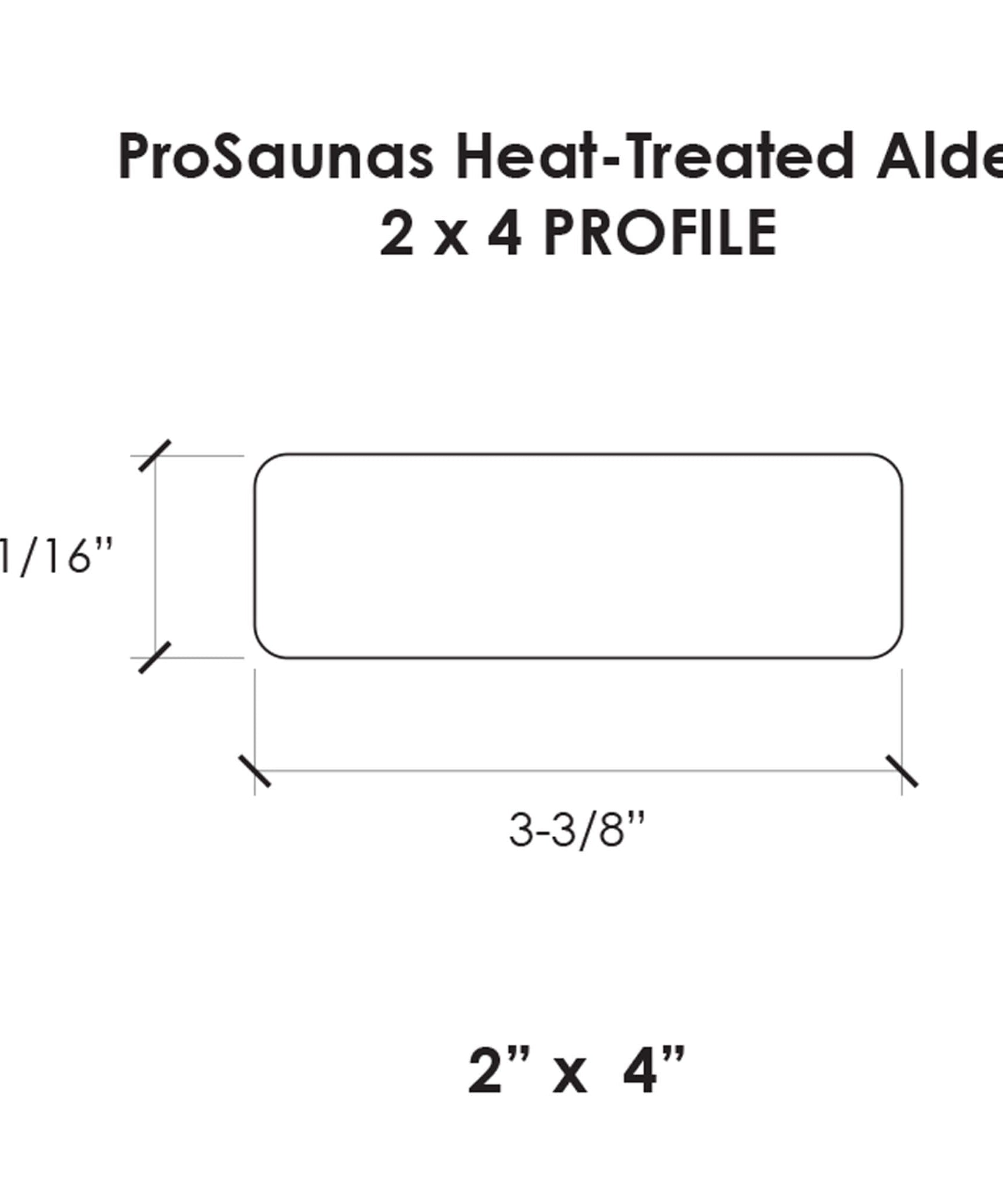 Prosaunas Thermo-Alder 2X4 Thermally-Modified Sauna Wood (SAK94271)