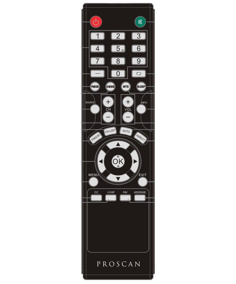 Proscan PLCD3271ADREM TV Remote Control