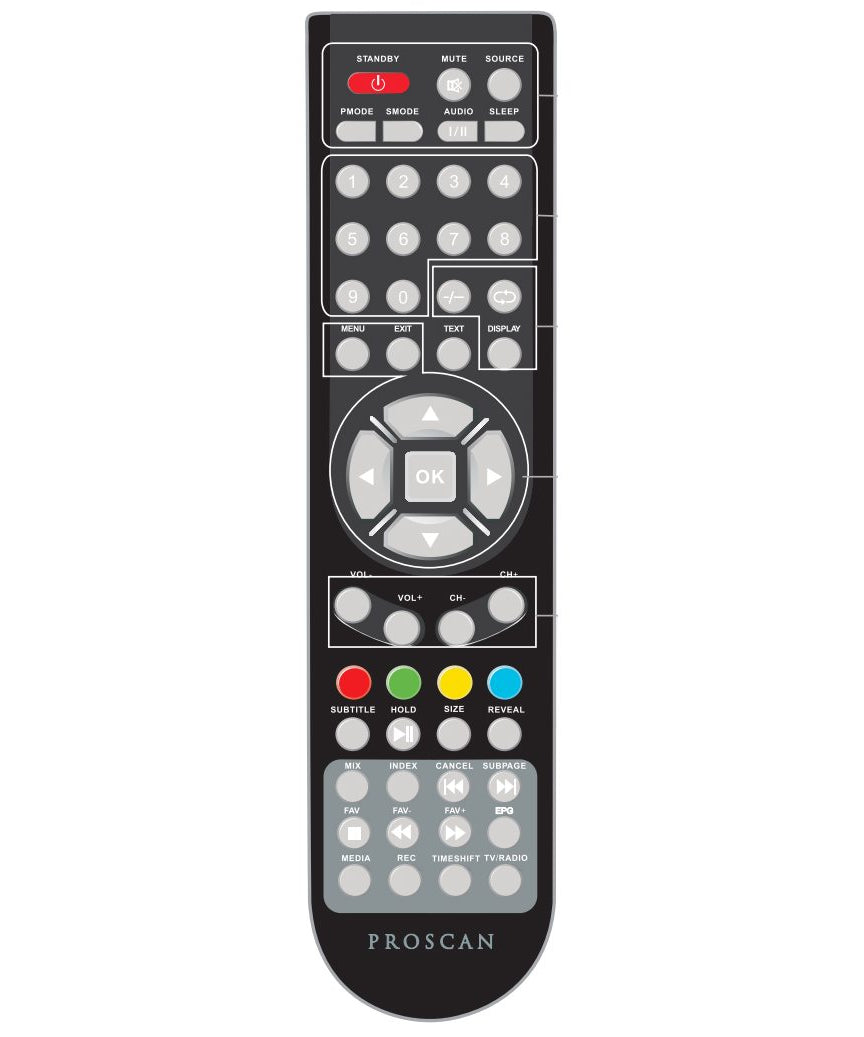 Proscan PLDED4022UKrem TV/DVD Remote Control
