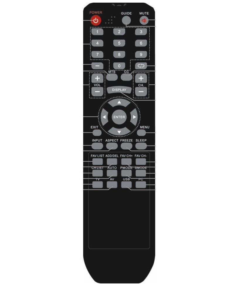 Proscan PLED2435A TV Remote Control