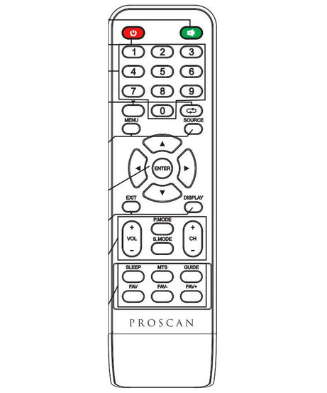 Proscan PLED2435AE TV Remote Control