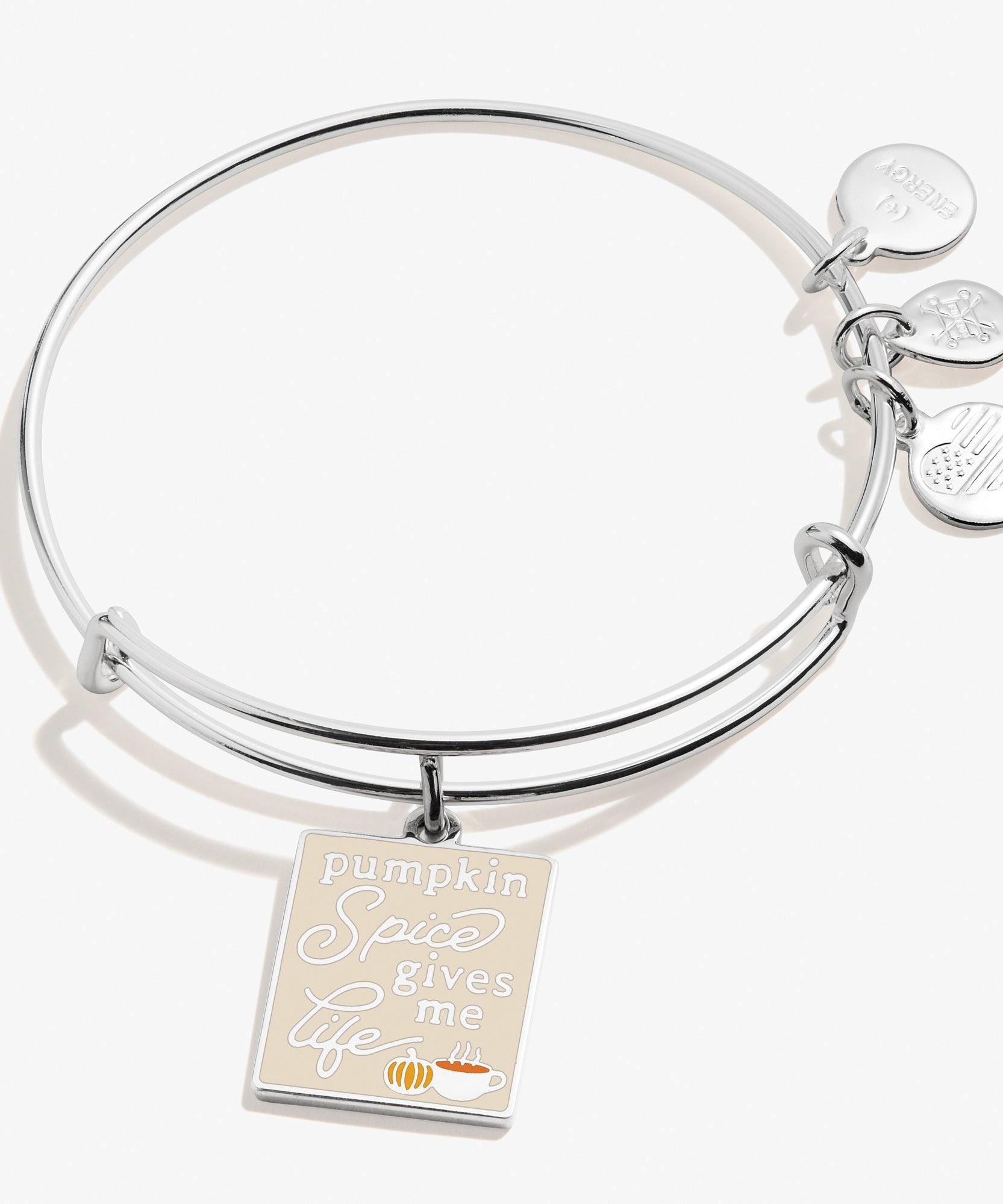 'Pumpkin Spice Gives Me Life' Charm Bangle Bracelet