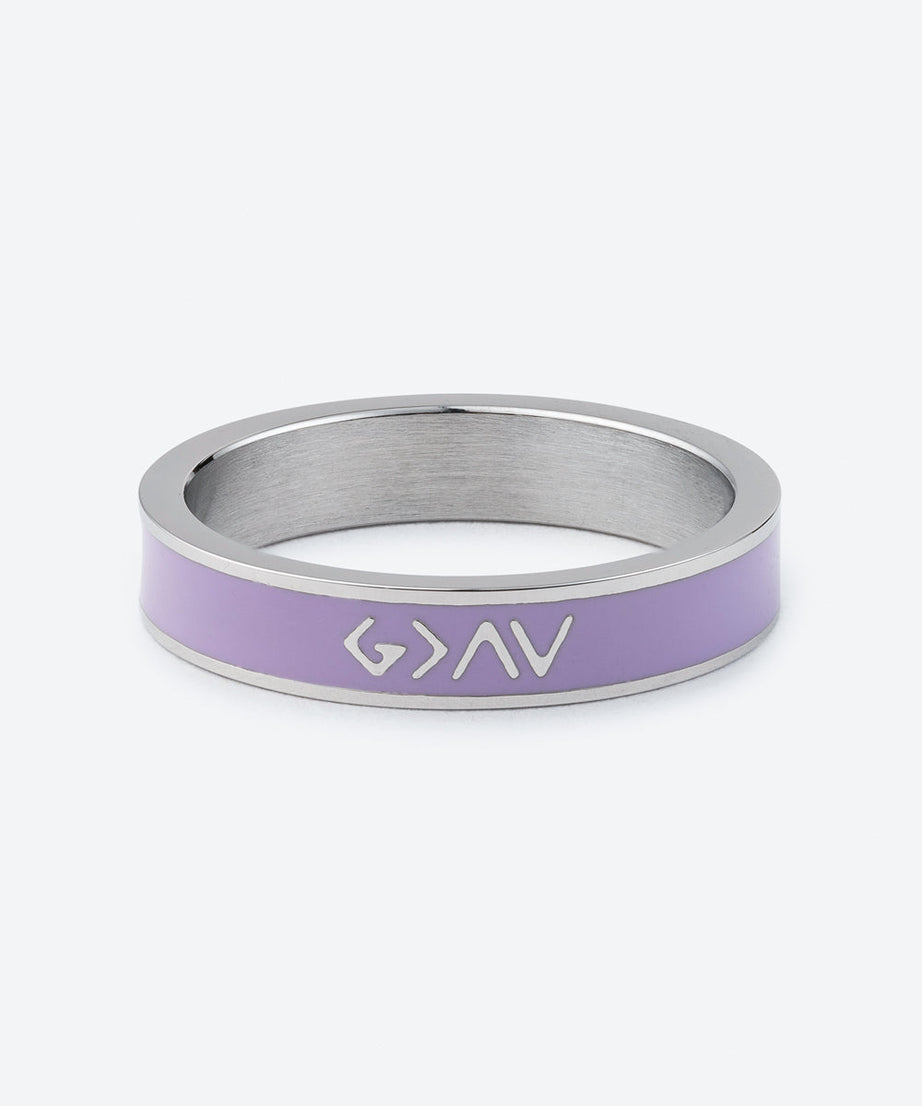 Lavender Enamel Highs and Lows Ring
