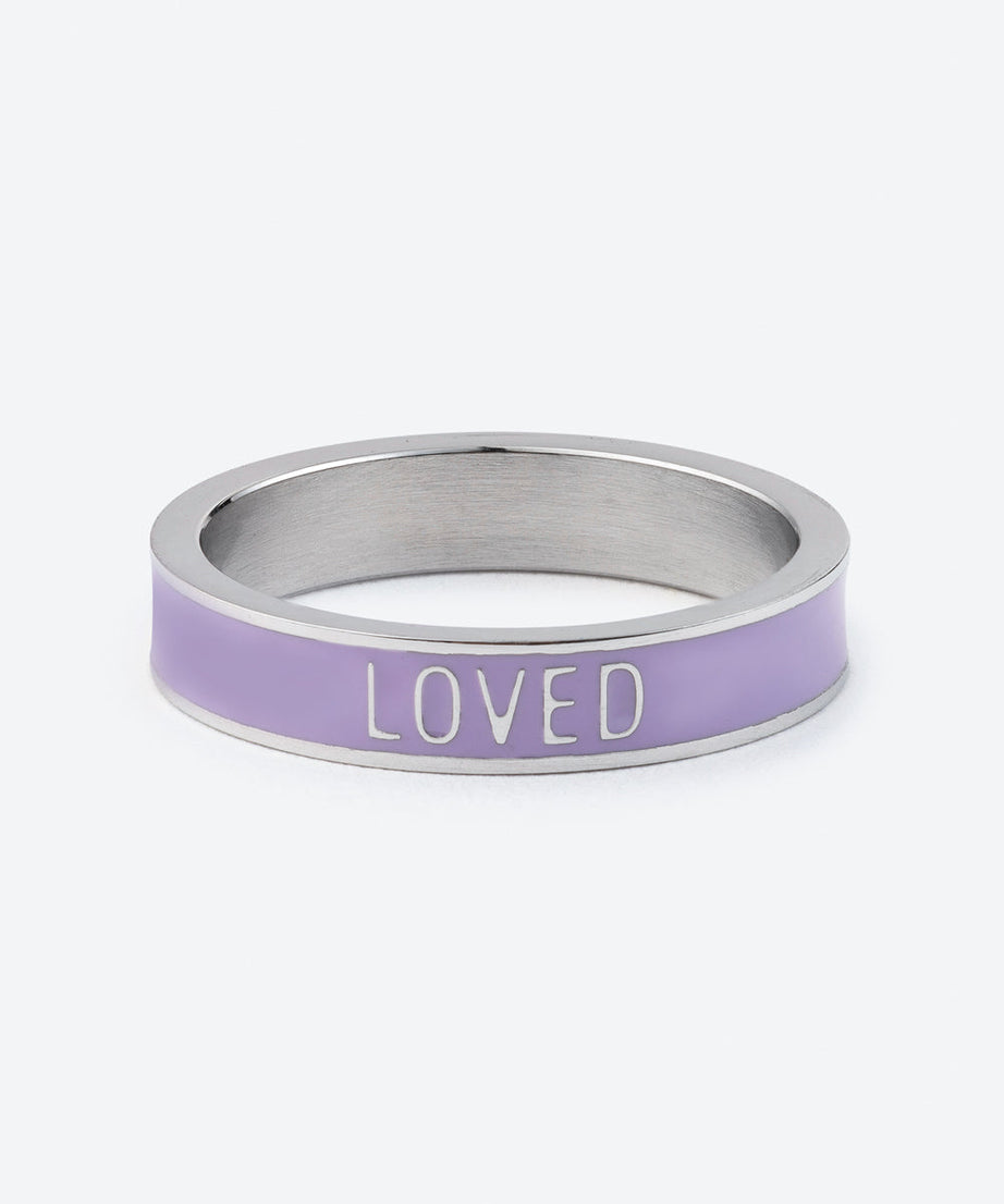 Lavender Enamel Loved Ring
