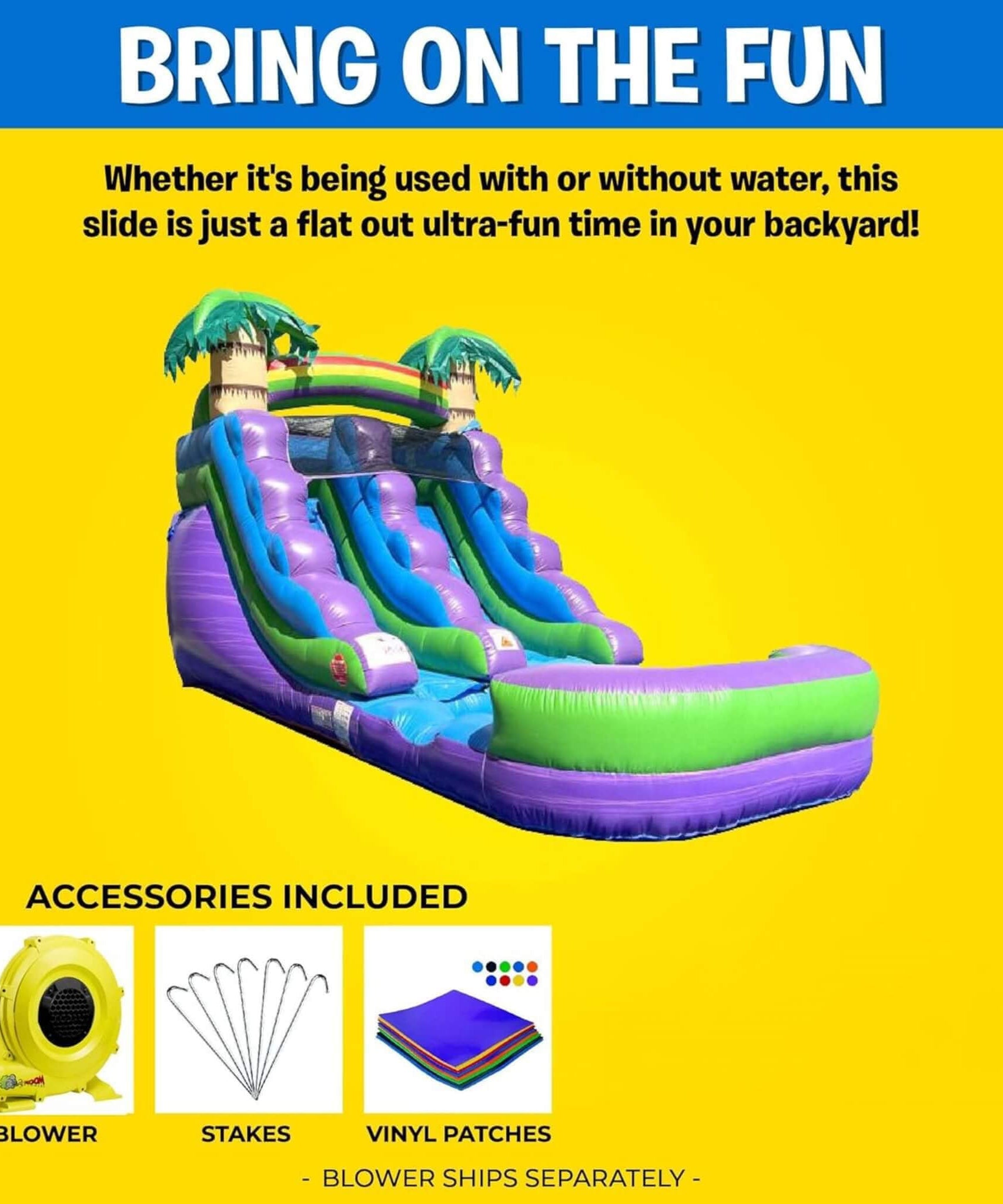 Large Purple Marble Inflatable Water Slide With Pool And Blower (SAK82910)
