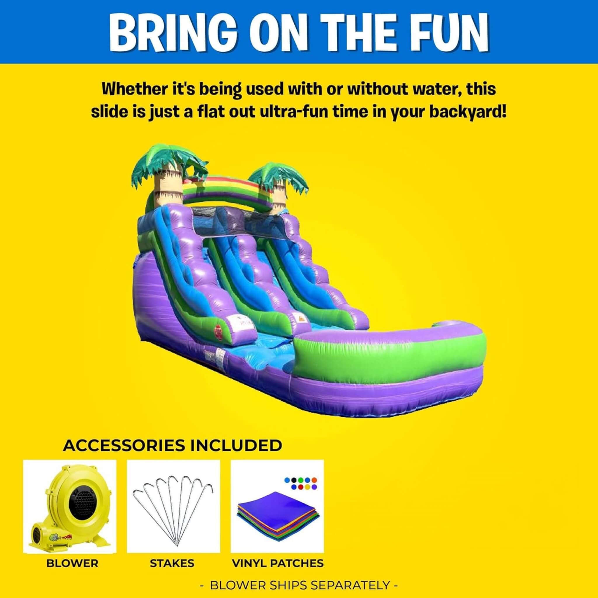 Large Purple Marble Inflatable Water Slide With Pool And Blower (SAK82910)