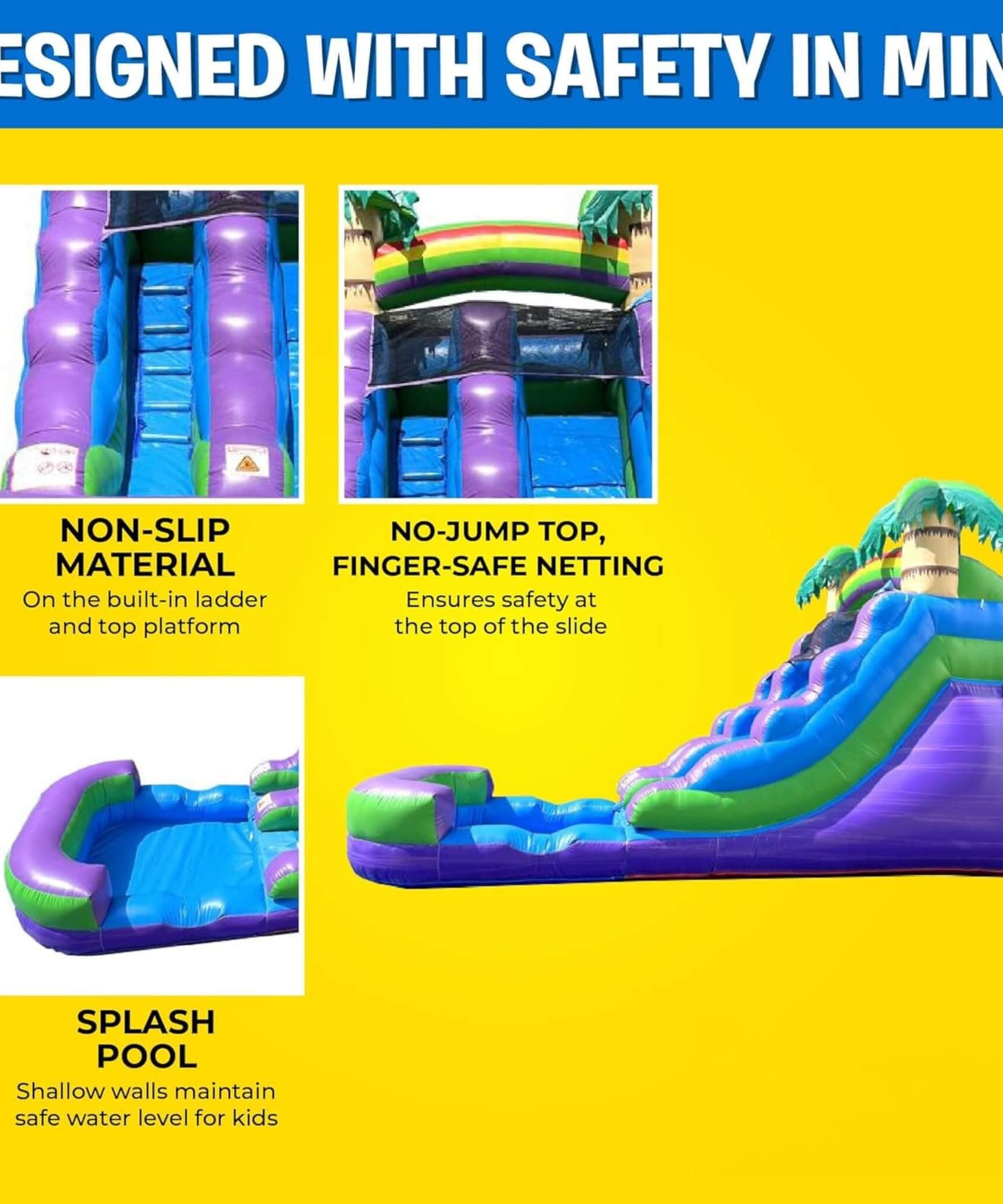 Large Purple Marble Inflatable Water Slide With Pool And Blower (SAK82910)
