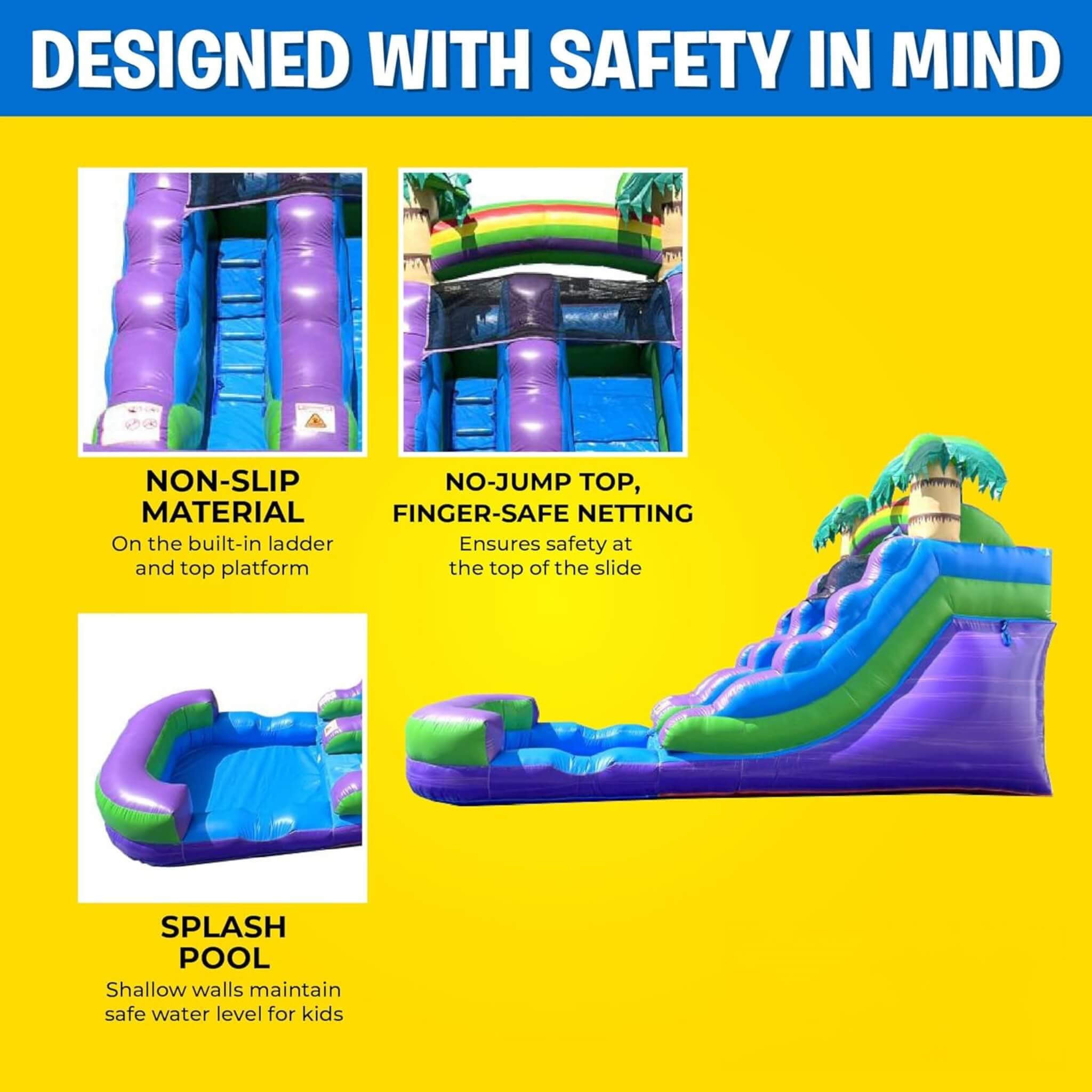 Large Purple Marble Inflatable Water Slide With Pool And Blower (SAK82910)