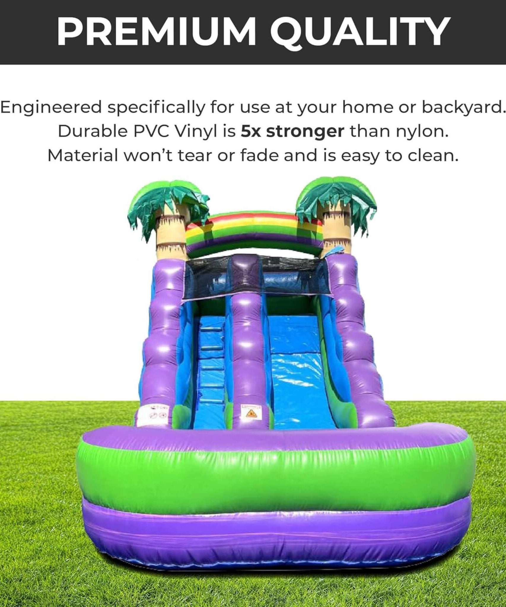 Large Purple Marble Inflatable Water Slide With Pool And Blower (SAK82910)