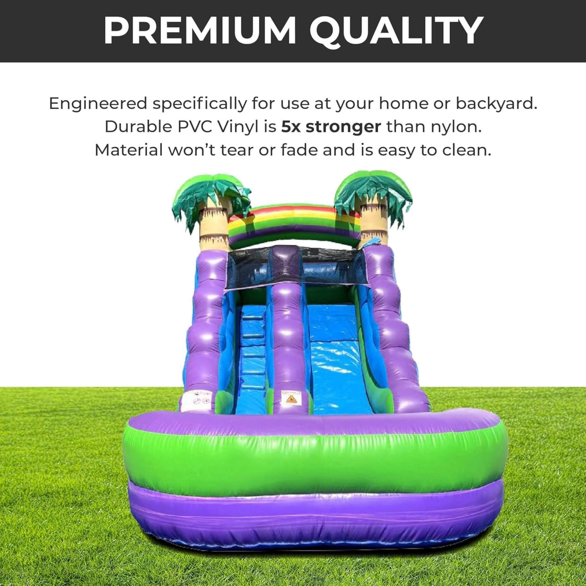 Large Purple Marble Inflatable Water Slide With Pool And Blower (SAK82910)
