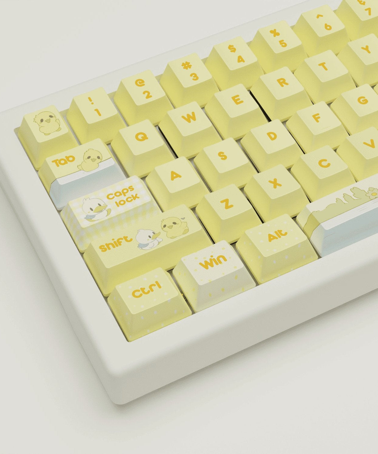 Quacky Duck Design Keycaps and Mechanical Keyboard