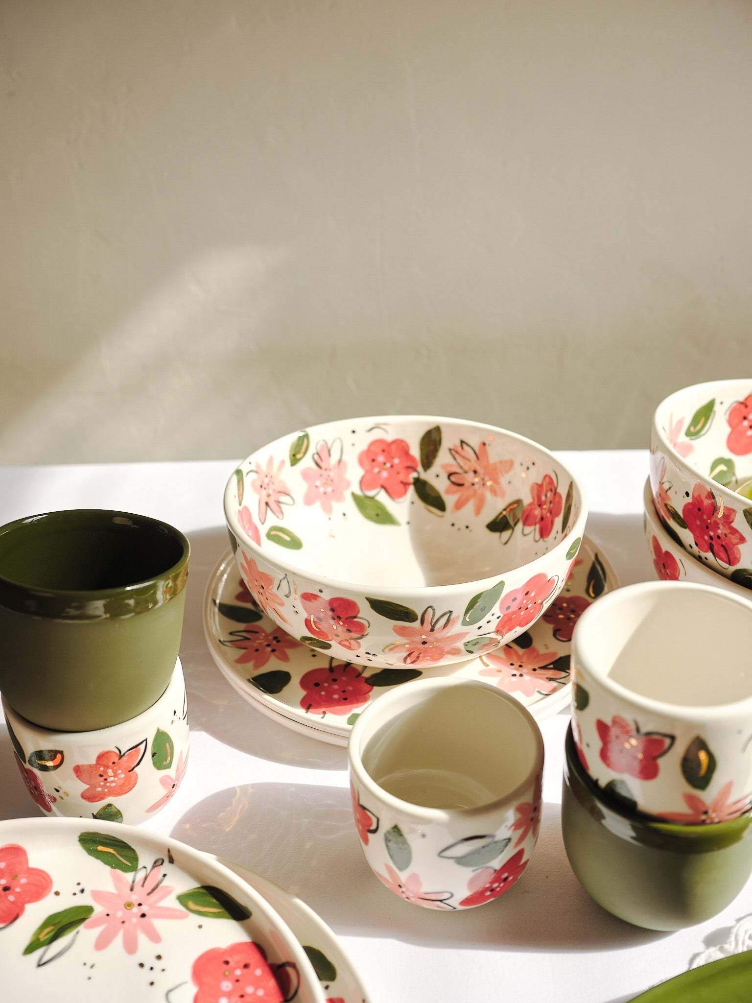 Hand-Painted Floral Coffee Cup - Unique Porcelain Design