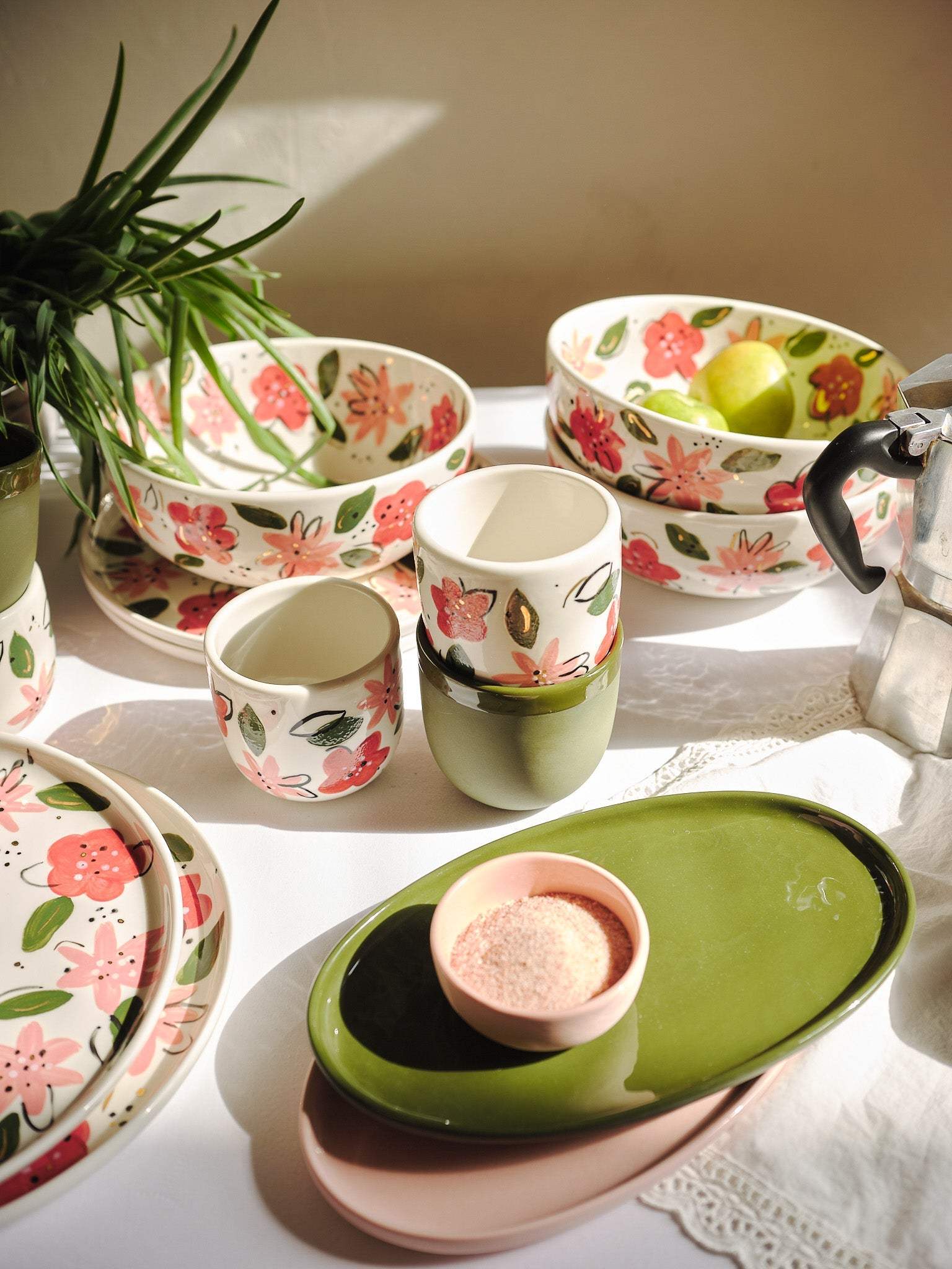 Hand-Painted Floral Salad Bowl - Unique Porcelain Design