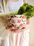 Hand-Painted Floral Salad Bowl - Unique Porcelain Design