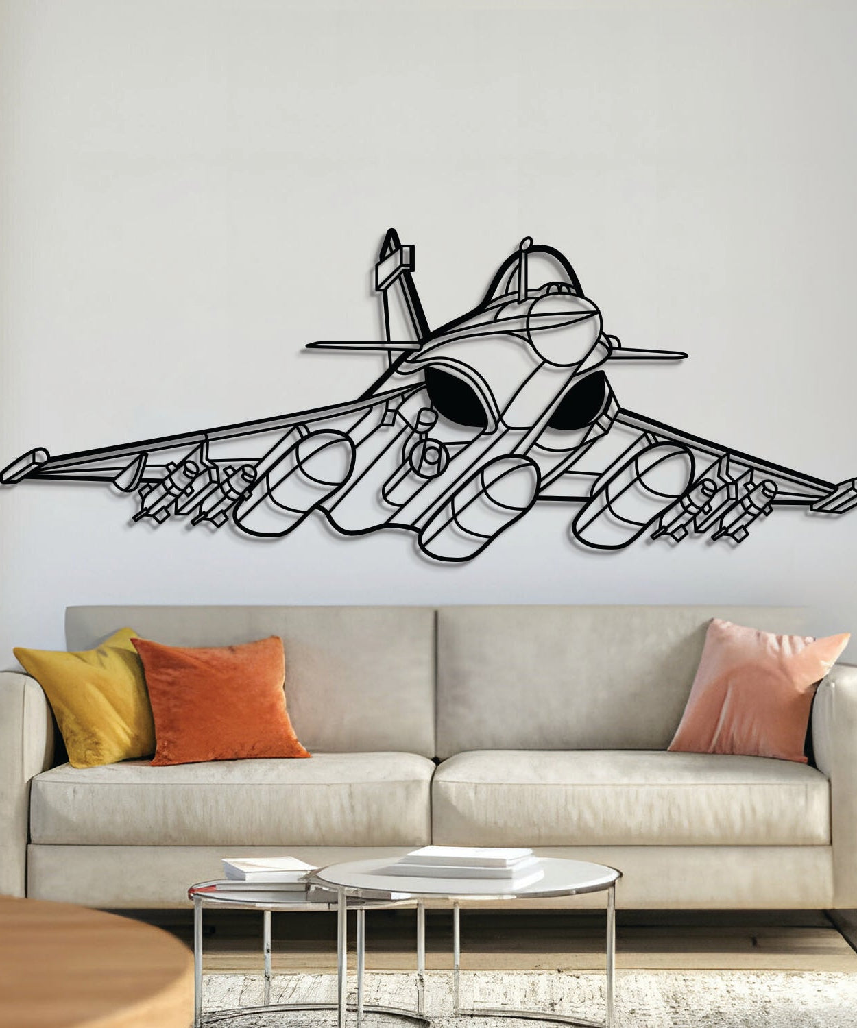 Rafale Winkel Metall Flugzeug Wandkunst - NCP0441
