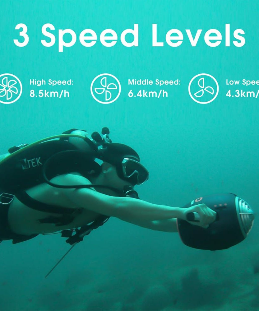 RBS WARP 10 630W 3-Speed Underwater Sea Scooter For Scuba Diving And Snorkeling (SAK94185)