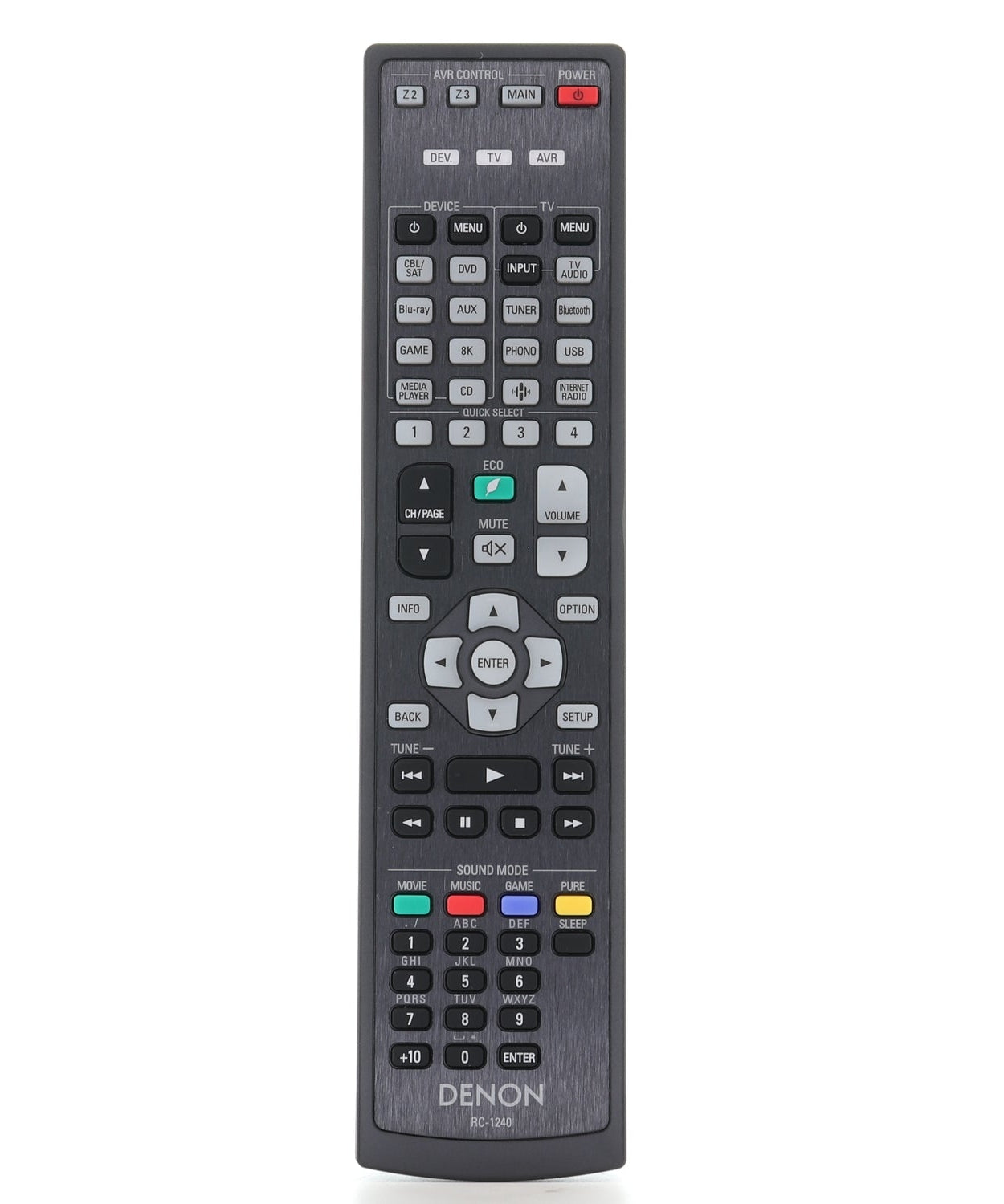 Denon RC-1240 A/V Receiver Remote Control | AVRX4700H | AVRX6700H - 30701027700AS