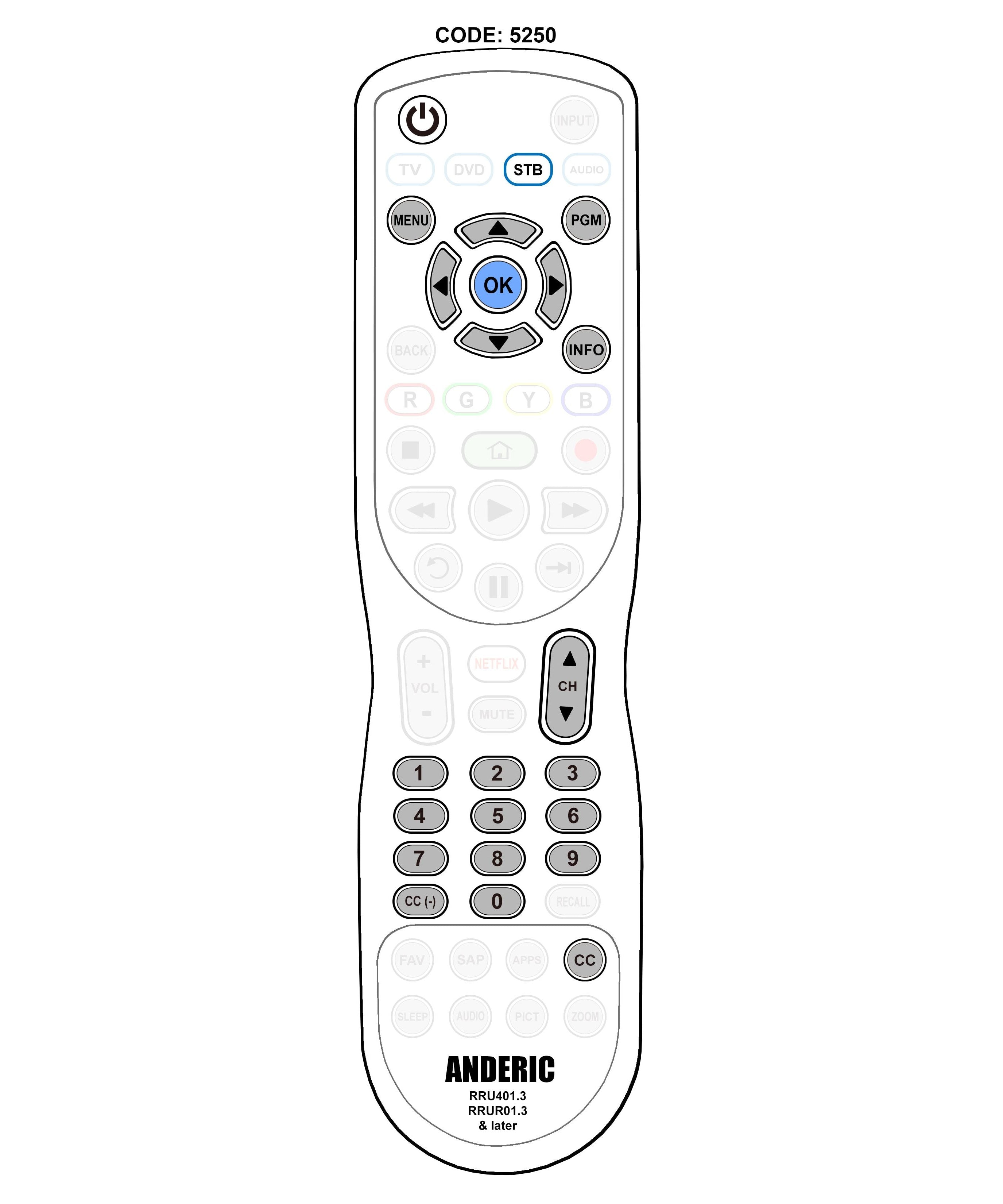 RCA RC27A Digital TV Tuner Converter Remote Control