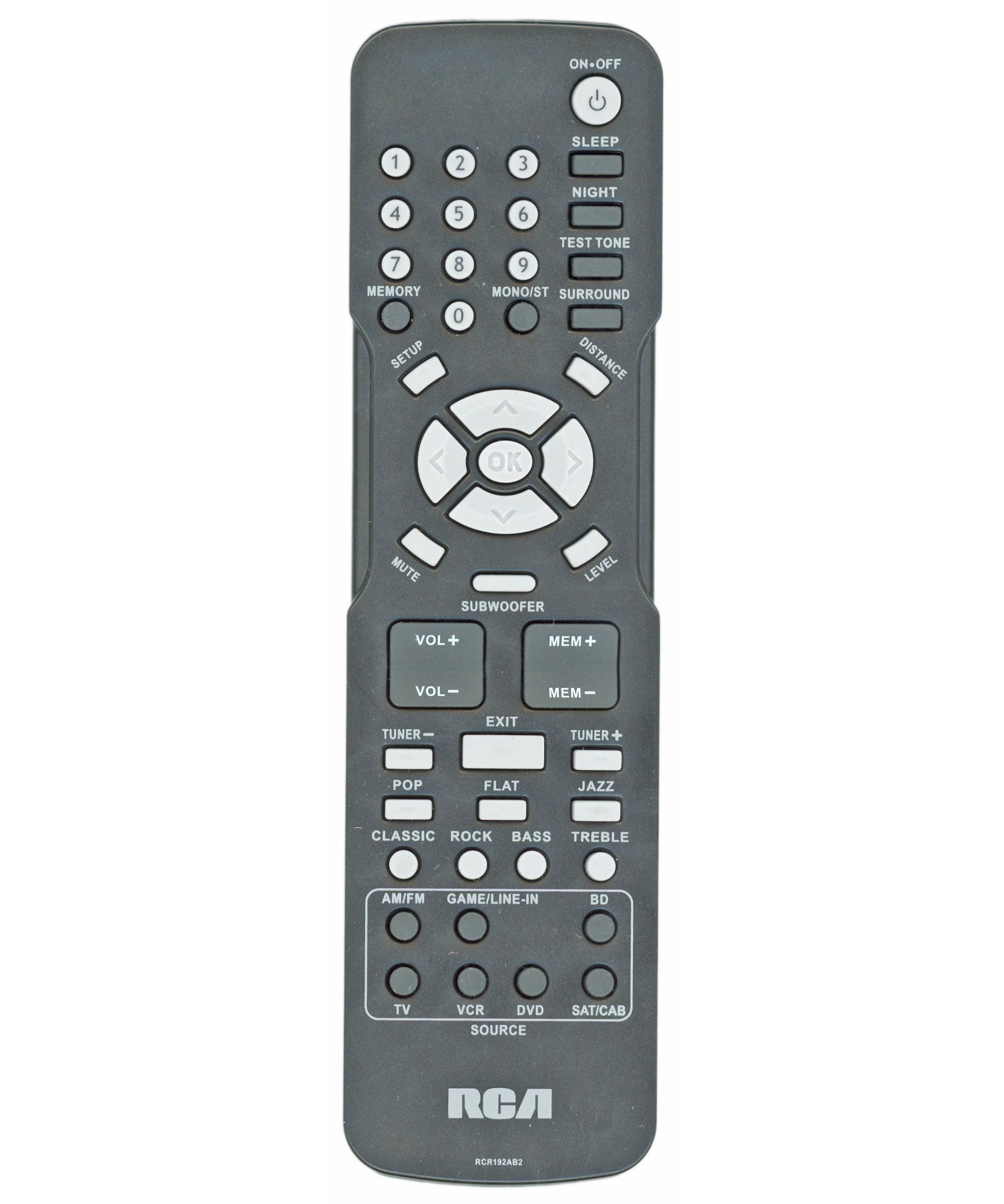 RCA RCR192AB2 Home Theater Remote Control