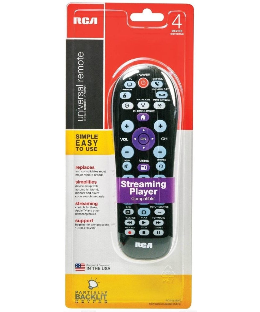 Substitute for RCA RCR414BHZ3V RemoteStreaming 4-Device Universal Remote Control [RRUR01]