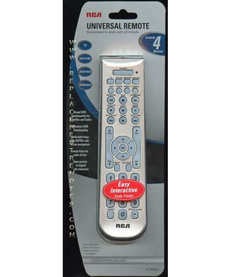 Substitute for RCA RCR4383 4-Device Universal Remote Control [RRU401]