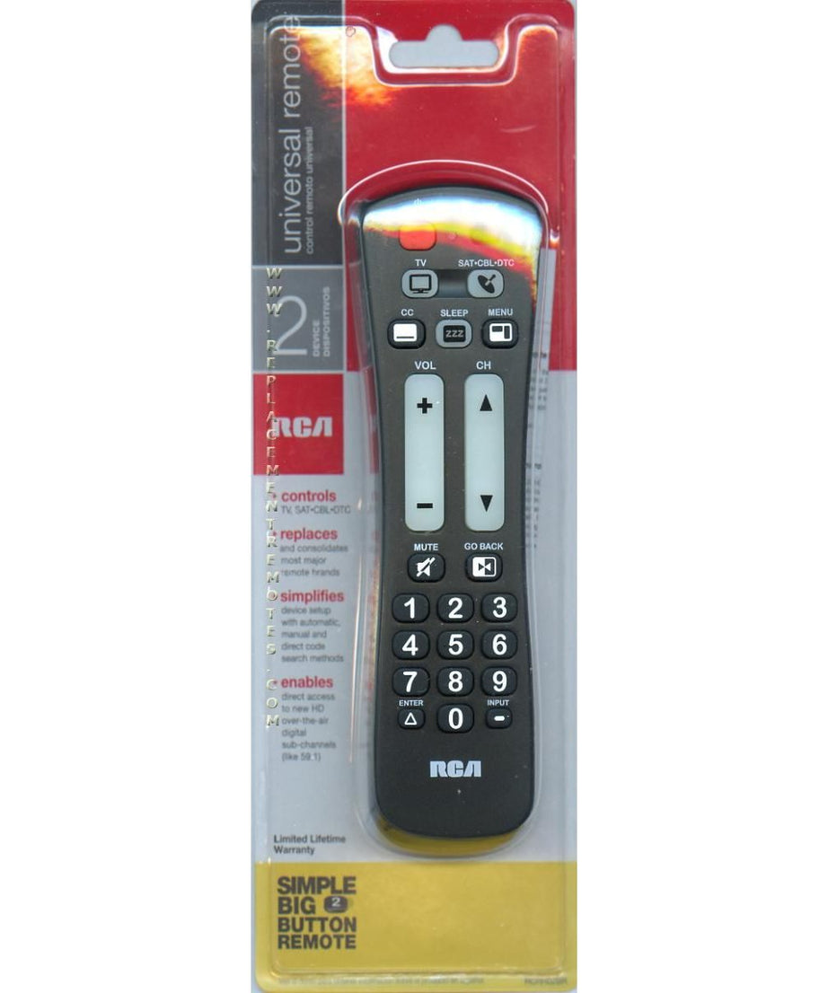 Substitute for RCA RCRH02BR 1-Device Universal Remote Control [RRH100]