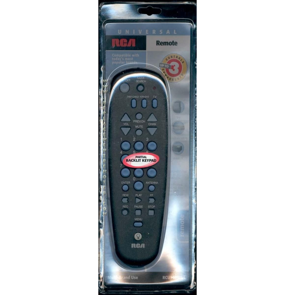 Substitute for RCA RCU300WBL 3-Device Universal Remote Control [RRU401]