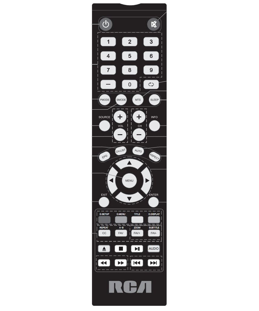 RCA RLDEDV3255ACrem TV/DVD Remote Control