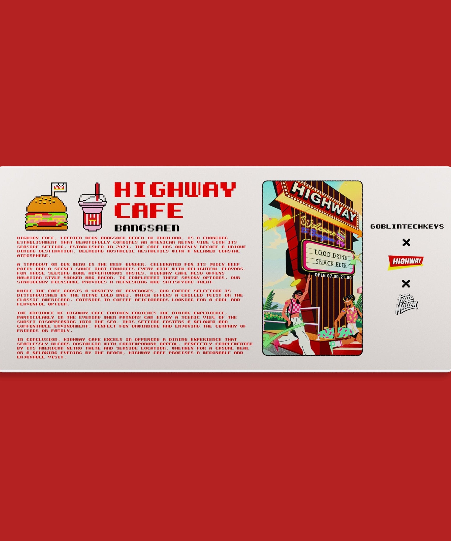 [Ready Stock] Goblintechkeys x Highway Cafe x Trap Nation Deskmat XL - Highway Cafe