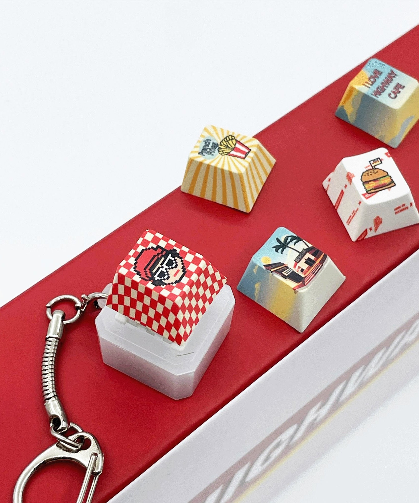 [Ready Stock] Goblintechkeys x Highway Cafe x Trap Nation LED Keycaps Fidget Keychain
