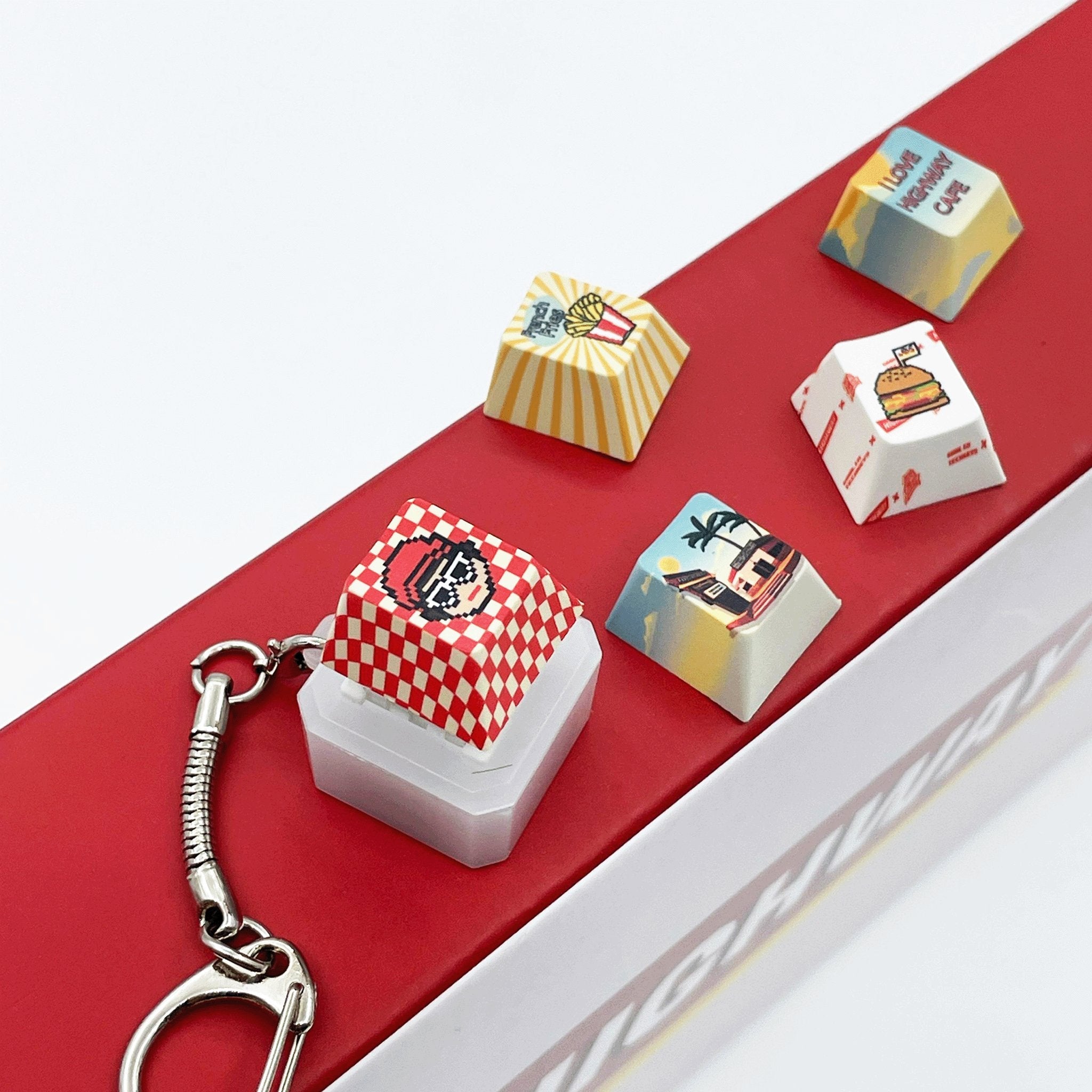 [Ready Stock] Goblintechkeys x Highway Cafe x Trap Nation LED Keycaps Fidget Keychain