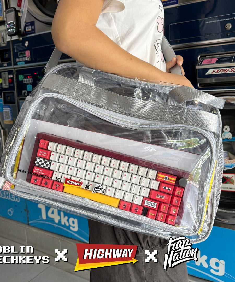 [Ready stock] Goblintechkeys x Highway Cafe x Trap Nation Transparent Sling Bag