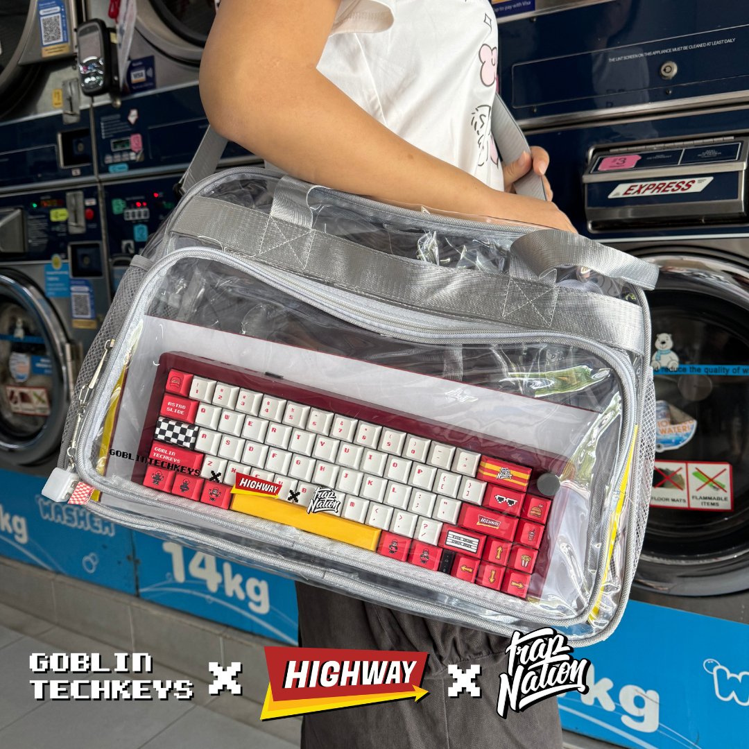 [Ready stock] Goblintechkeys x Highway Cafe x Trap Nation Transparent Sling Bag
