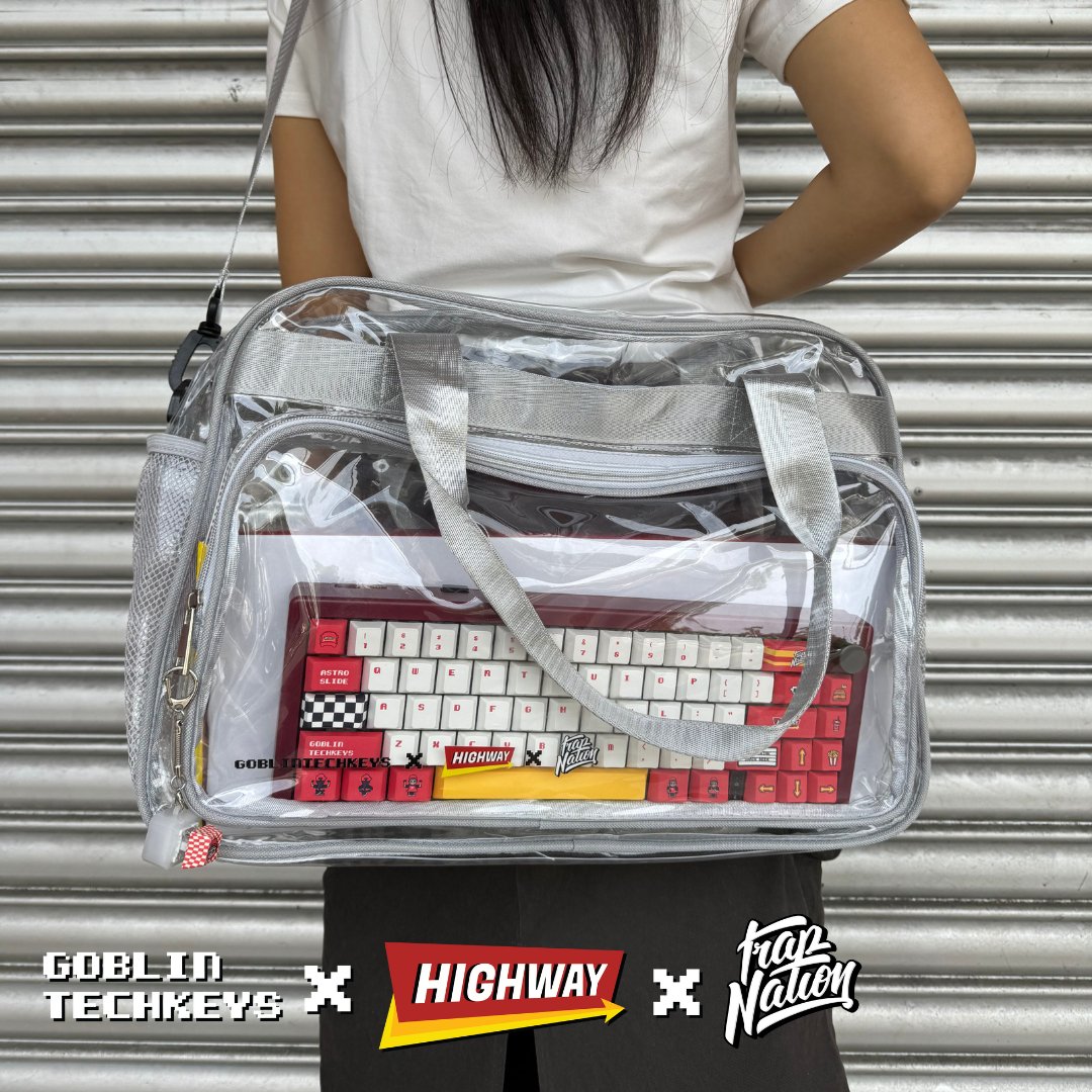 [Ready stock] Goblintechkeys x Highway Cafe x Trap Nation Transparent Sling Bag