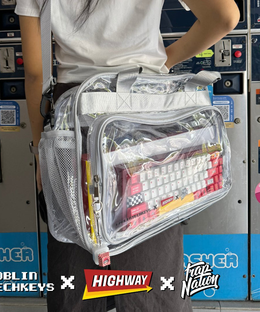 [Ready stock] Goblintechkeys x Highway Cafe x Trap Nation Transparent Sling Bag