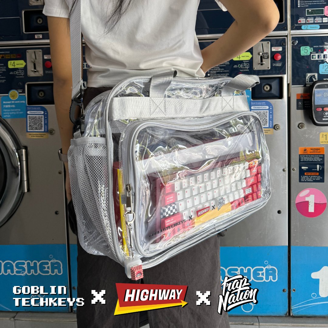[Ready stock] Goblintechkeys x Highway Cafe x Trap Nation Transparent Sling Bag