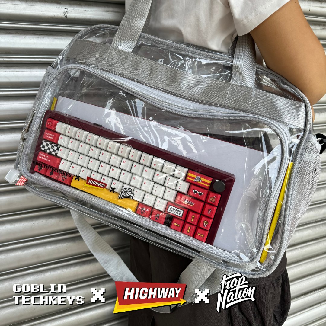 [Ready stock] Goblintechkeys x Highway Cafe x Trap Nation Transparent Sling Bag
