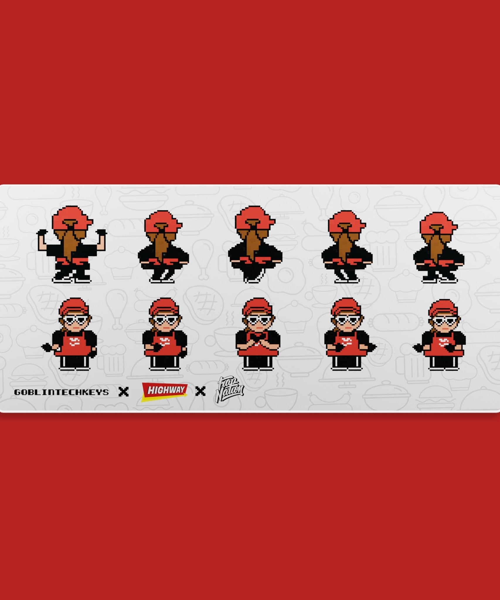 [Ready Stock] Goblintechkeys x Highway Cafe x Trap Nation Deskmat XL - Pixelated Warisential Dance Move
