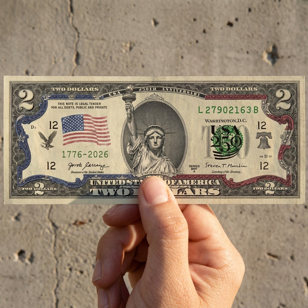 250. Jubiläum 2-Dollar-Schein – Freiheitsstatue | Echtes gesetzliches Zahlungsmittel