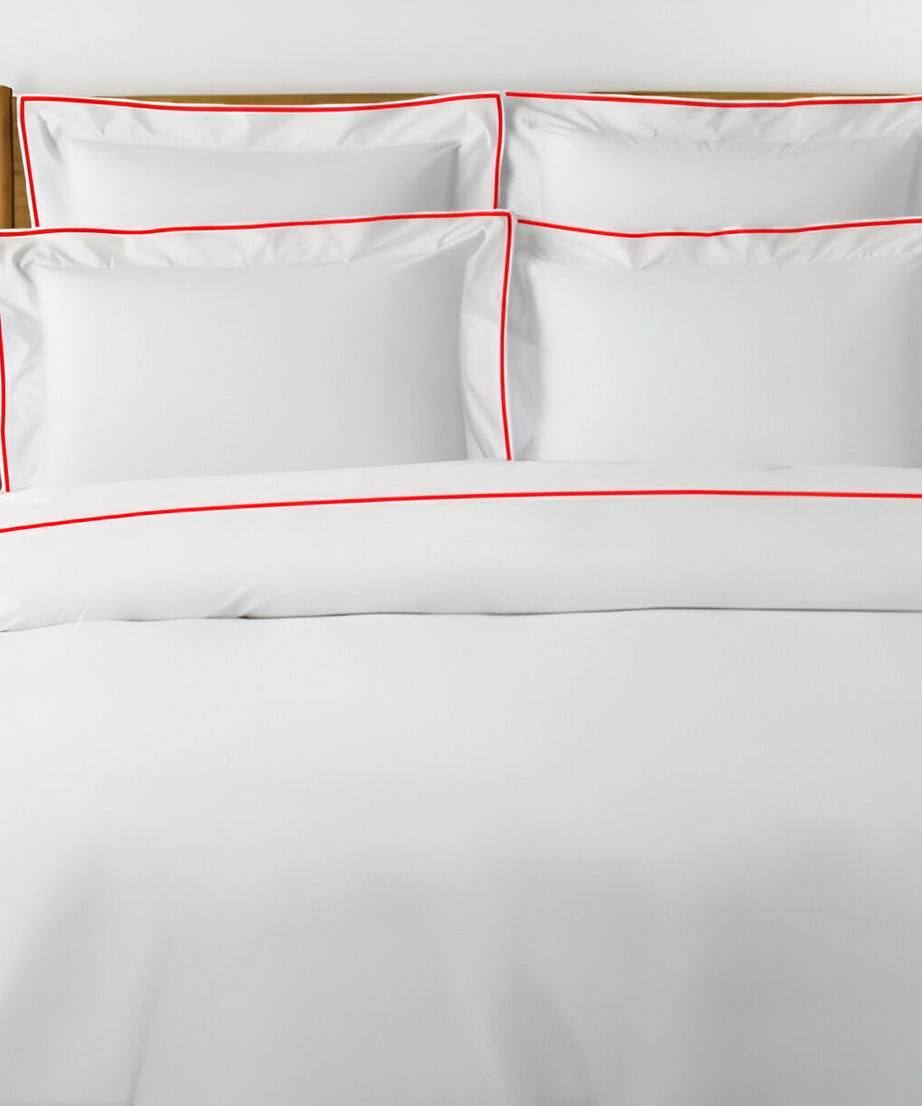 400TC Embroidery Cotton Sateen Solid Duvet Cover Set