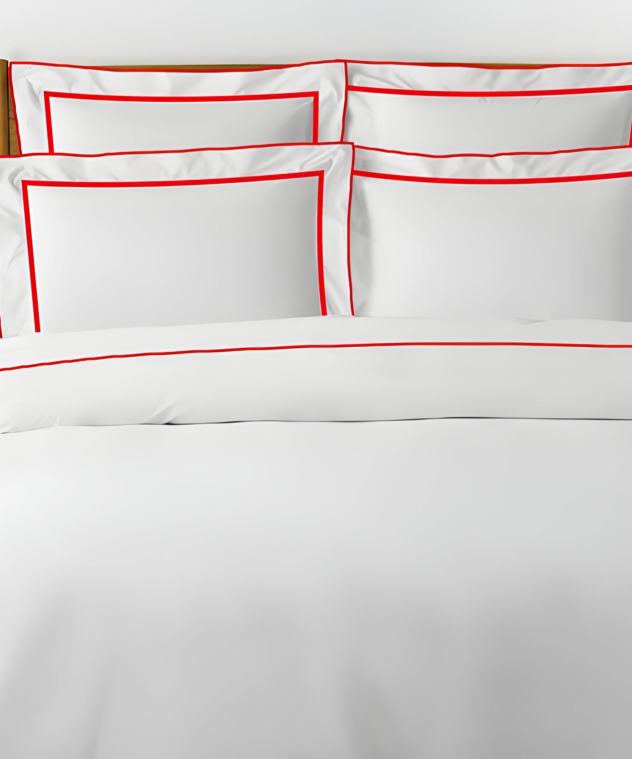 400TC Embroidery & Border Cotton Sateen Solid Duvet Cover Set