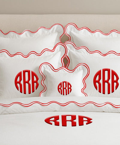Monogram Cotton Luxurious Double Scallop Duvet Cover