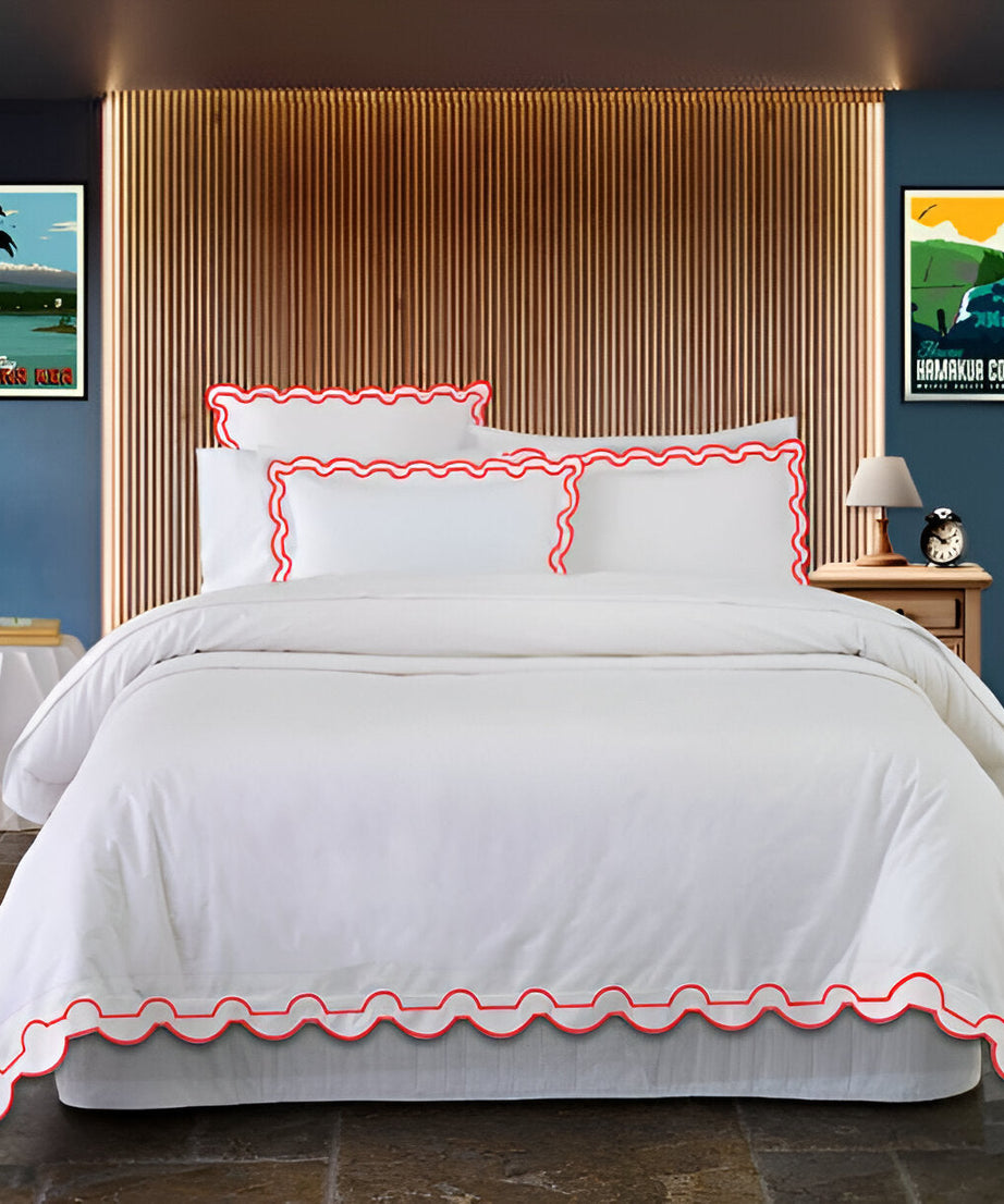 400TC Reverse U Shape Embroidery Cotton Duvet Cover Set
